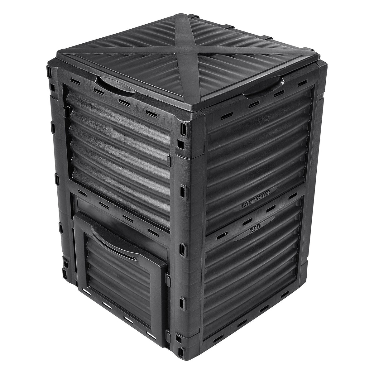 Garden Compost Bin 80 Gal, BPA Free Composter, Large Capacity Outdoor Composting Bin with Top Lid and Bottom Door, Easy Assembling, Lightweight, Fast Creation of Fertile Soil