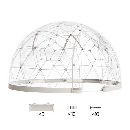 Garden Dome Igloo, 12 x 7.2 ft Outdoor Clear Bubble Tent for 4-7 Person, Weatherproof Geodesic Dome Greenhouse with Window, PVC Igloo Tent for Backyard Patios Camping Party Wedding