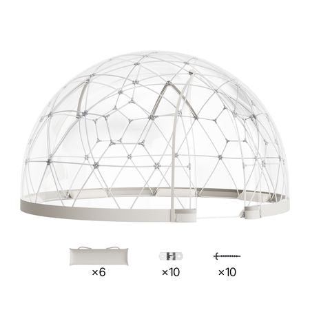 Garden Dome Igloo, 9.5 x 5.7 ft Outdoor Clear Bubble Tent for 2-4 Person, Weatherproof Geodesic Dome Greenhouse with Window, PVC Igloo Tent for Backyard Patios Camping Party Wedding
