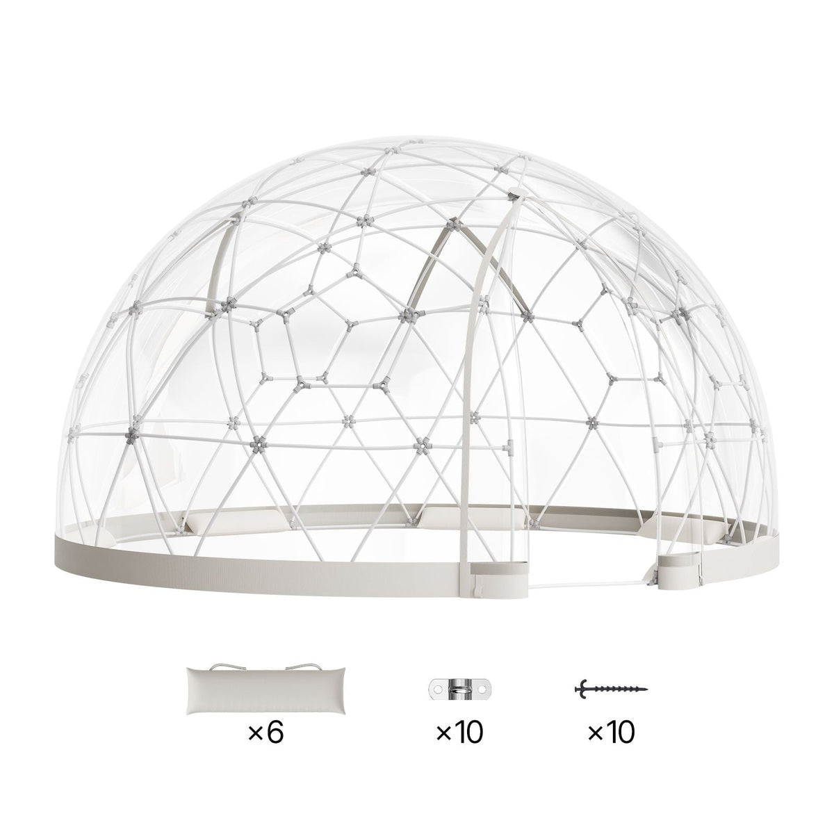 Garden Dome Igloo, 9.5 x 5.7 ft Outdoor Clear Bubble Tent for 2-4 Person, Weatherproof Geodesic Dome Greenhouse with Window, PVC Igloo Tent for Backyard Patios Camping Party Wedding