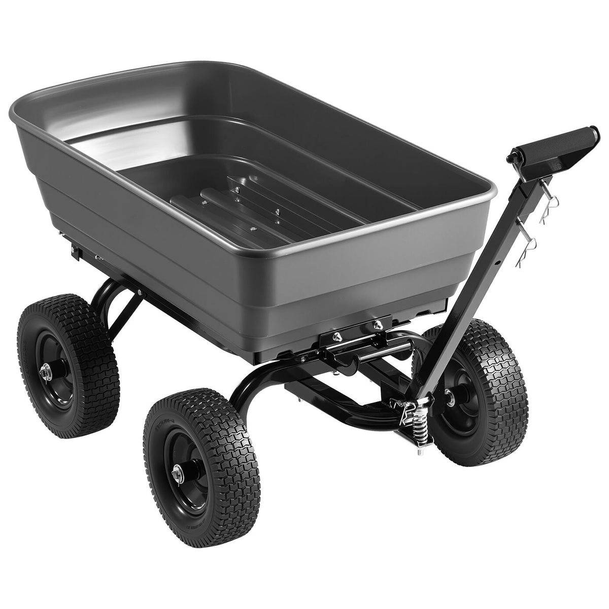 Garden Dump Cart, 1200 lbs Poly Dump Cart, 6 Cu. Ft. Garden Carts Dumps Wagon with 2-in-1 Convertible Handle, 90° Quick-Dumps Mechanism, 180° Swivel Wheels, Yard Wagon for Plants, Soil, Crops