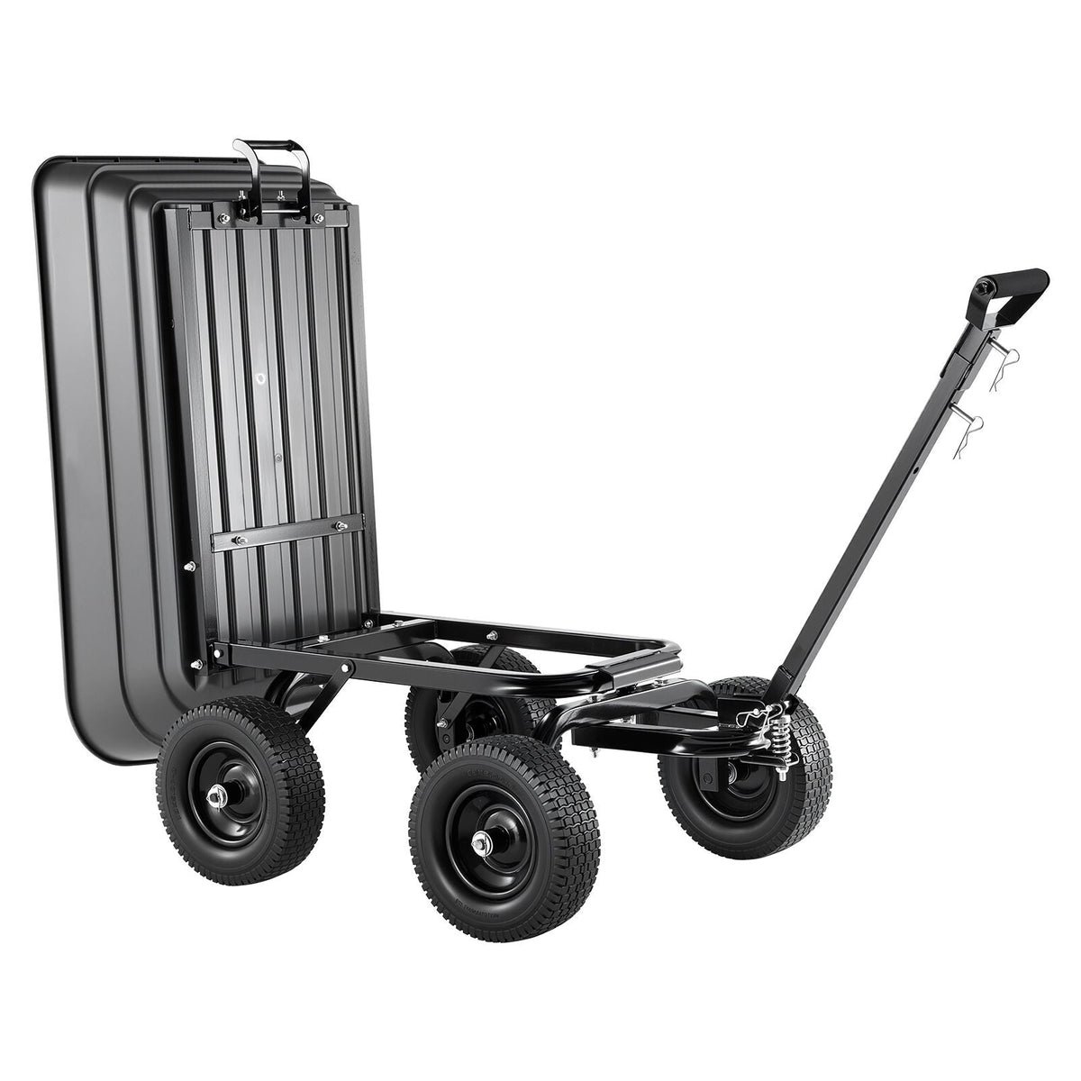 Garden Dump Cart, 1200 lbs Poly Dump Cart, 7 Cu. Ft. Garden Carts Dumps Wagon with 2-in-1 Convertible Handle, 90° Quick-Dumps Mechanism, 180° Swivel Wheels, Yard Wagon for Plants, Soil, Crops