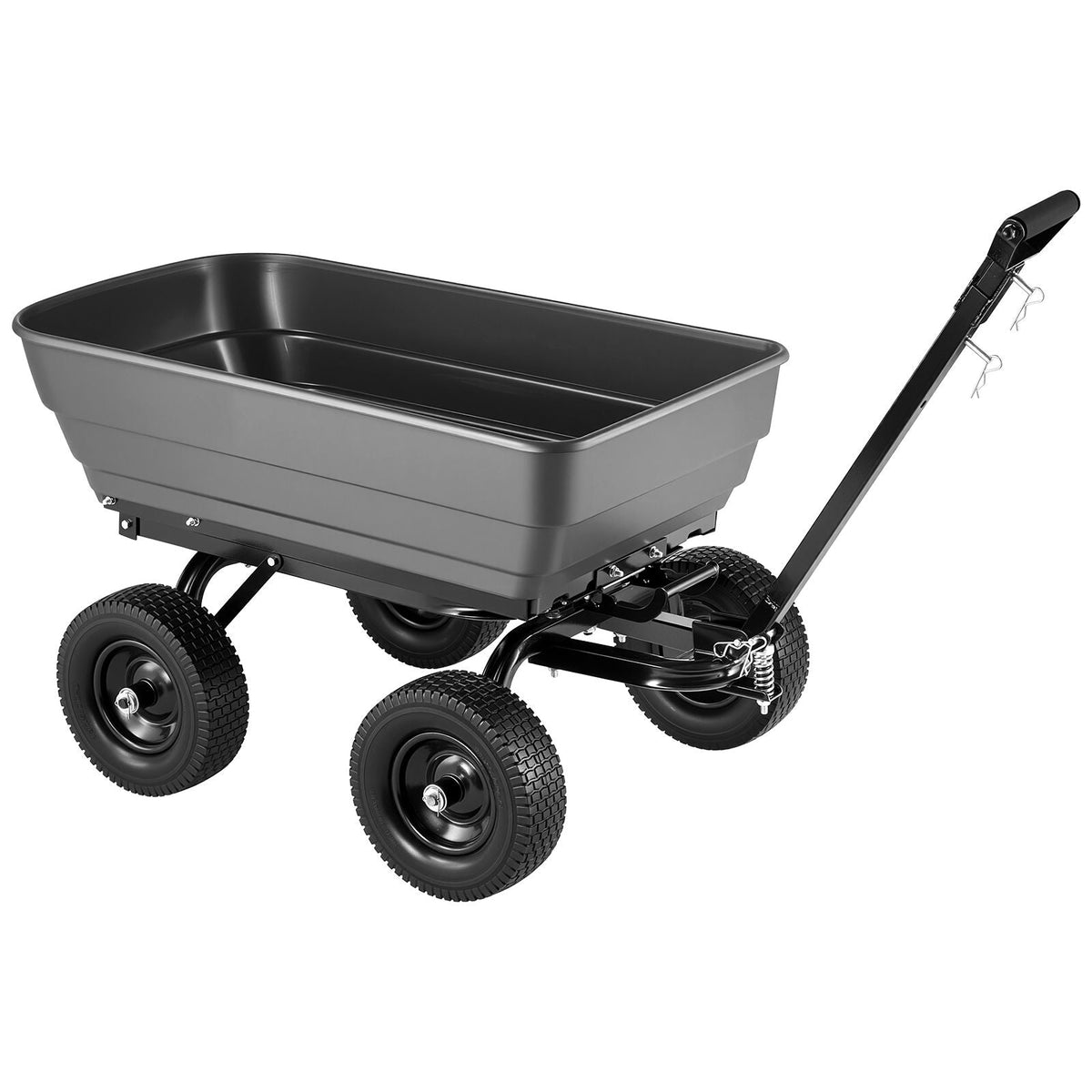 Garden Dump Cart, 1200 lbs Poly Dump Cart, 7 Cu. Ft. Garden Carts Dumps Wagon with 2-in-1 Convertible Handle, 90° Quick-Dumps Mechanism, 180° Swivel Wheels, Yard Wagon for Plants, Soil, Crops