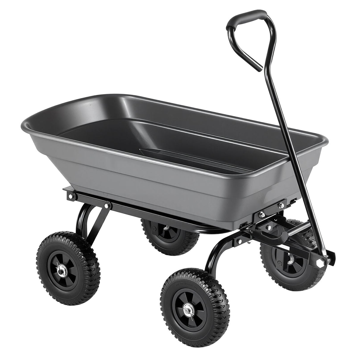 Garden Dump Cart, 400 lbs Poly Dump Cart, Garden Carts Dumps Wagon with 90° Quick-Dumps Mechanism, 180° Swivel Wheels, 270° Flexible Rotating Bearings, Yard Wagon for Plants, Soil, Crops