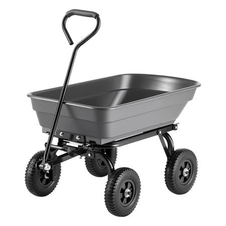 Garden Dump Cart, 400 lbs Poly Dump Cart, Garden Carts Dumps Wagon with 90° Quick-Dumps Mechanism, 180° Swivel Wheels, 270° Flexible Rotating Bearings, Yard Wagon for Plants, Soil, Crops