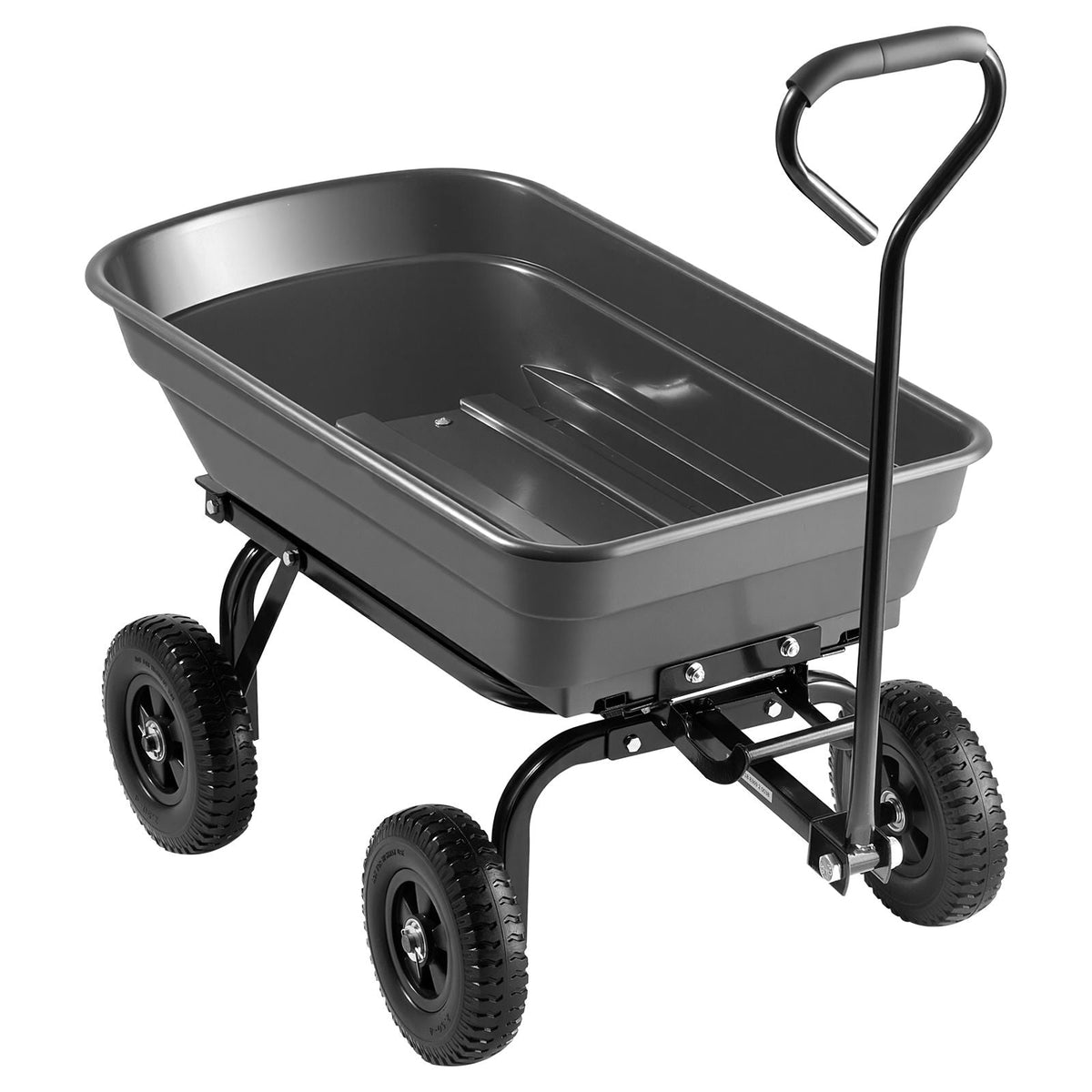 Garden Dump Cart, 400 lbs Poly Dump Cart, Garden Carts Dumps Wagon with 90° Quick-Dumps Mechanism, 180° Swivel Wheels, 270° Flexible Rotating Bearings, Yard Wagon for Plants, Soil, Crops