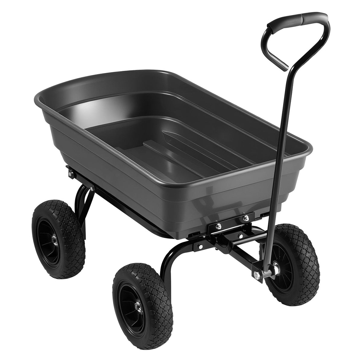 Garden Dump Cart, 600 lbs Poly Dump Cart, Garden Carts Dumps Wagon with 90° Quick-Dumps Mechanism, 180° Swivel Wheels, 270° Flexible Rotating Bearings, Yard Wagon for Plants, Soil, Crops