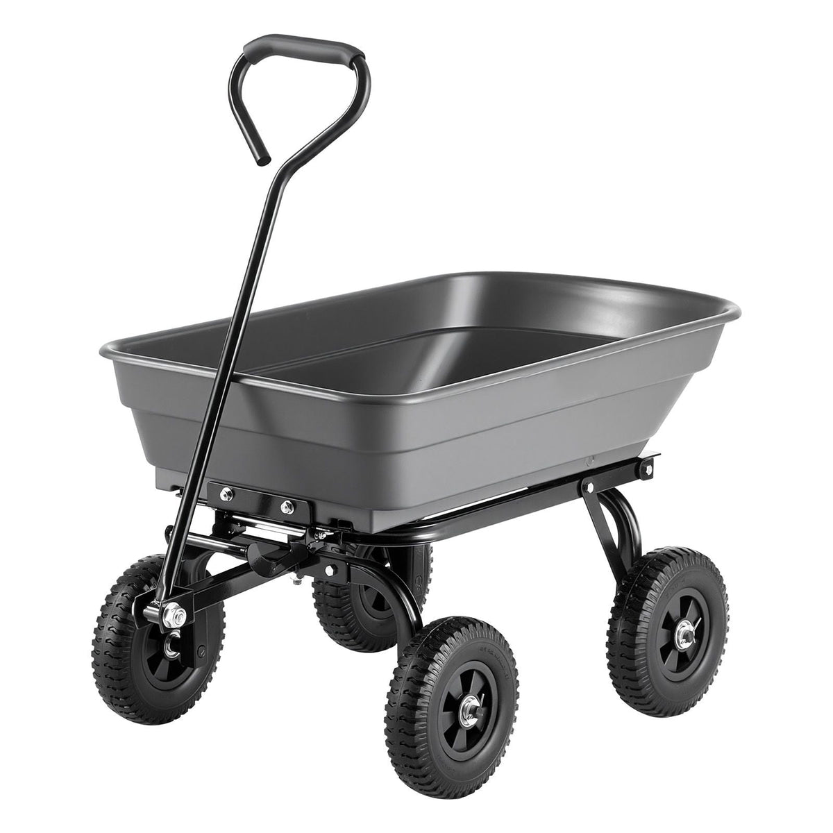 Garden Dump Cart, 600 lbs Poly Dump Cart, Garden Carts Dumps Wagon with 90° Quick-Dumps Mechanism, 180° Swivel Wheels, 270° Flexible Rotating Bearings, Yard Wagon for Plants, Soil, Crops