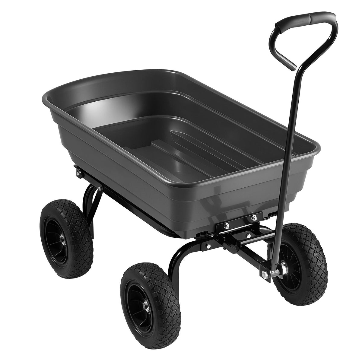 Garden Dump Cart, 600 lbs Poly Dump Cart, Garden Carts Dumps Wagon with 90° Quick-Dumps Mechanism, 180° Swivel Wheels, 270° Flexible Rotating Bearings, Yard Wagon for Plants, Soil, Crops