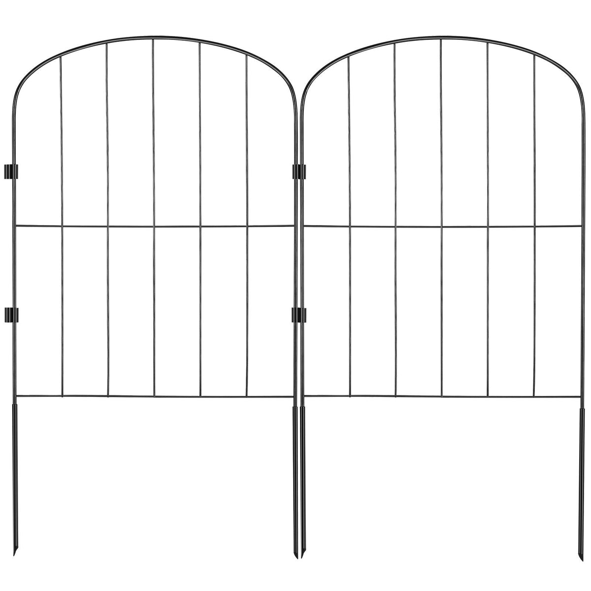 Garden Fence, 24in(H) x30ft(L) Animal Barrier Fence, Underground Decorative Garden Fencing with 2 Inch Spike Spacing, Metal Dog Fence for the Yard and Outdoor Patio, 28 Pack