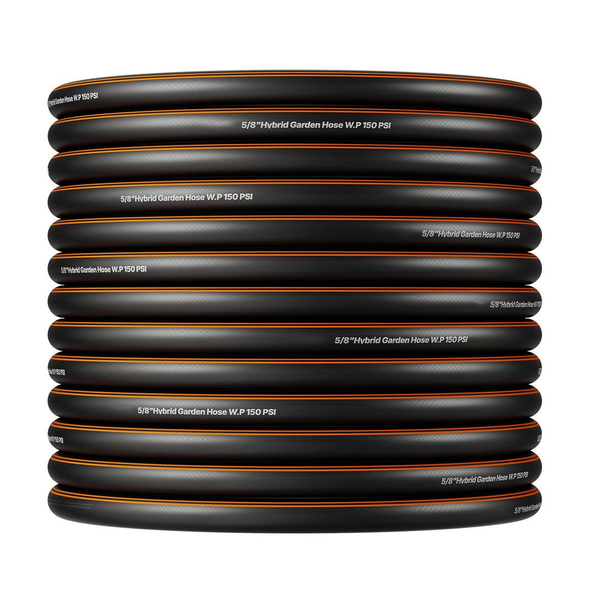 Garden Hose, 100 ft 5/8" Heavy Duty 4-Layer Rubber Water Hose, 150PSI Working & 600PSI Burst, Flexible & Non-kink Outdoor Waterhose with 3/4" Fitting, Lightweight Hoses for Gardening Cleaning