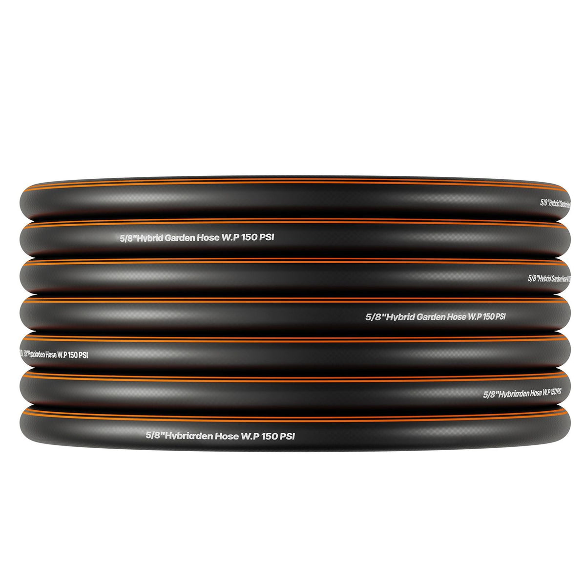 Garden Hose, 50 ft 5/8" Heavy Duty 4-Layer Rubber Water Hose, 150PSI Working & 600PSI Burst, Flexible & Non-kink Outdoor Waterhose with 3/4" Fitting, Lightweight Hoses for Gardening Cleaning