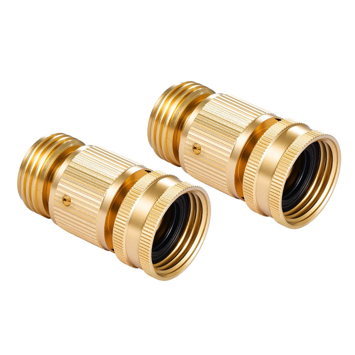 Garden Hose Quick Connect, 3/4 inch Male & Female, 200 PSI Heavy Duty Solid Brass Quick Connector, 2 Sets Garden Hose Fitting, No Leak Water Hoses Connectors with Gaskets