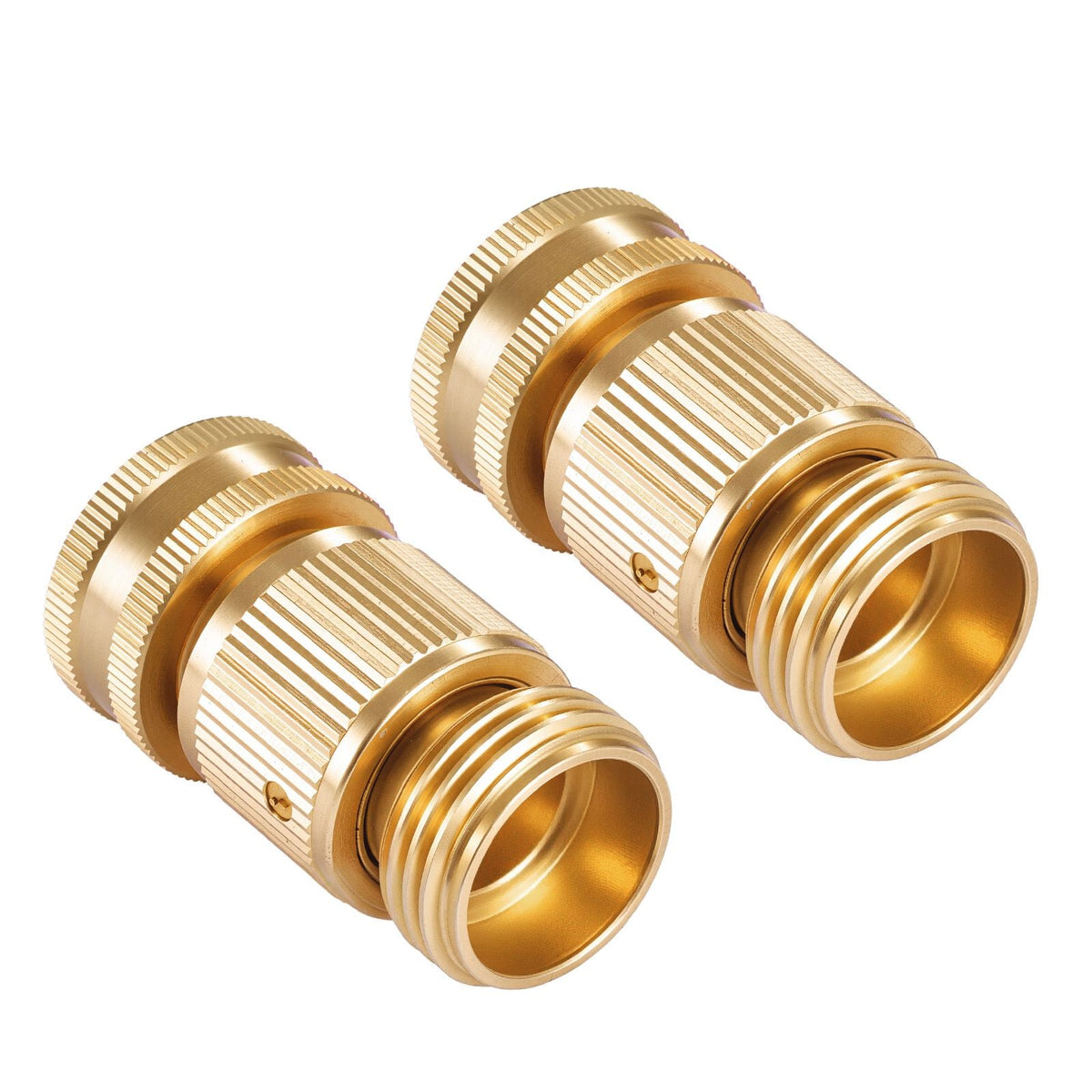 Garden Hose Quick Connect, 3/4 inch Male & Female, 200 PSI Heavy Duty Solid Brass Quick Connector, 2 Sets Garden Hose Fitting, No Leak Water Hoses Connectors with Gaskets