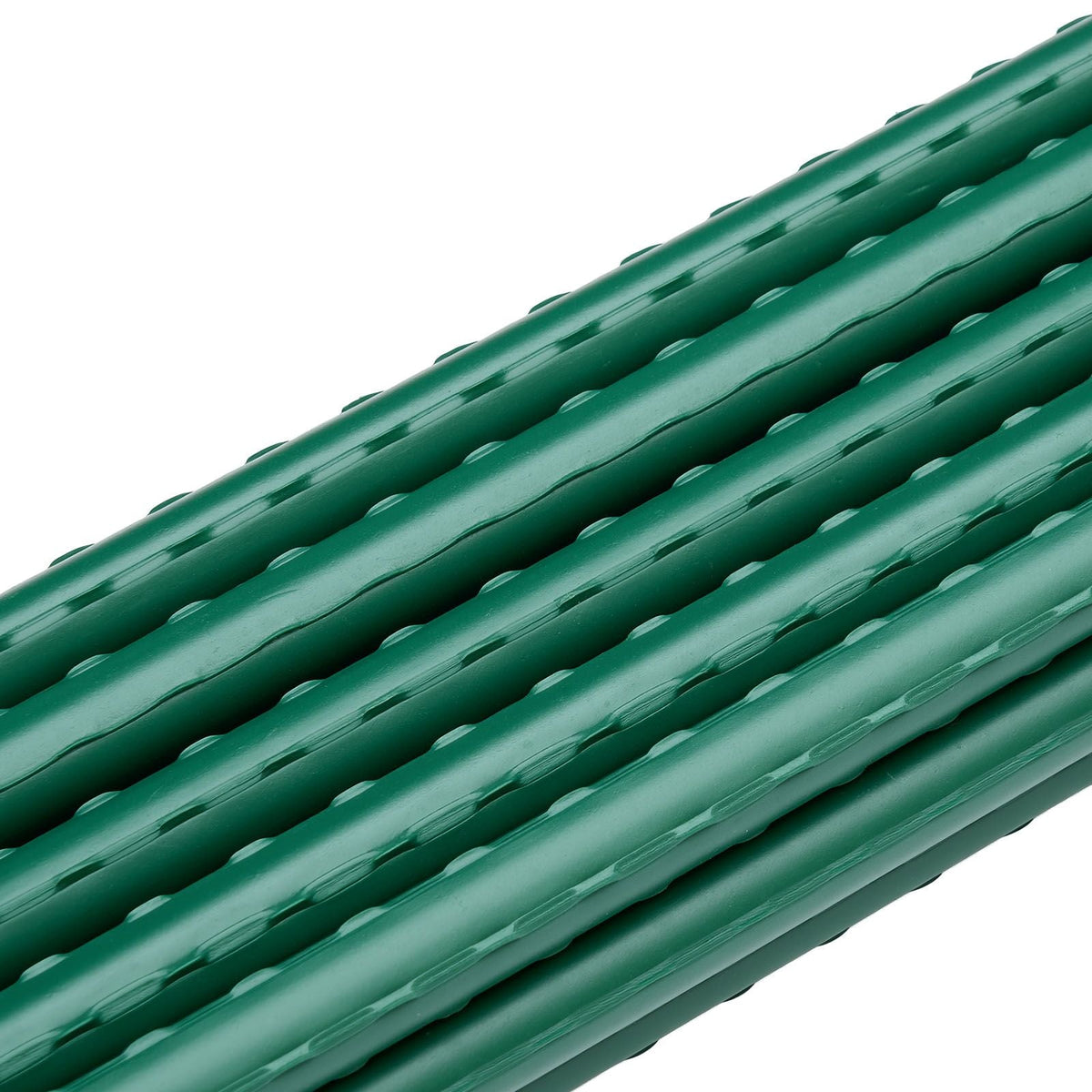 Garden Stakes, 10 Pack, 93.7 inch, Plastic Coated Metal Tomato Stakes, Garden Sticks for Plants Support, with Pointed End and Non-Slip Bumps for Growing Climbing Plants, Outdoor Vegetables
