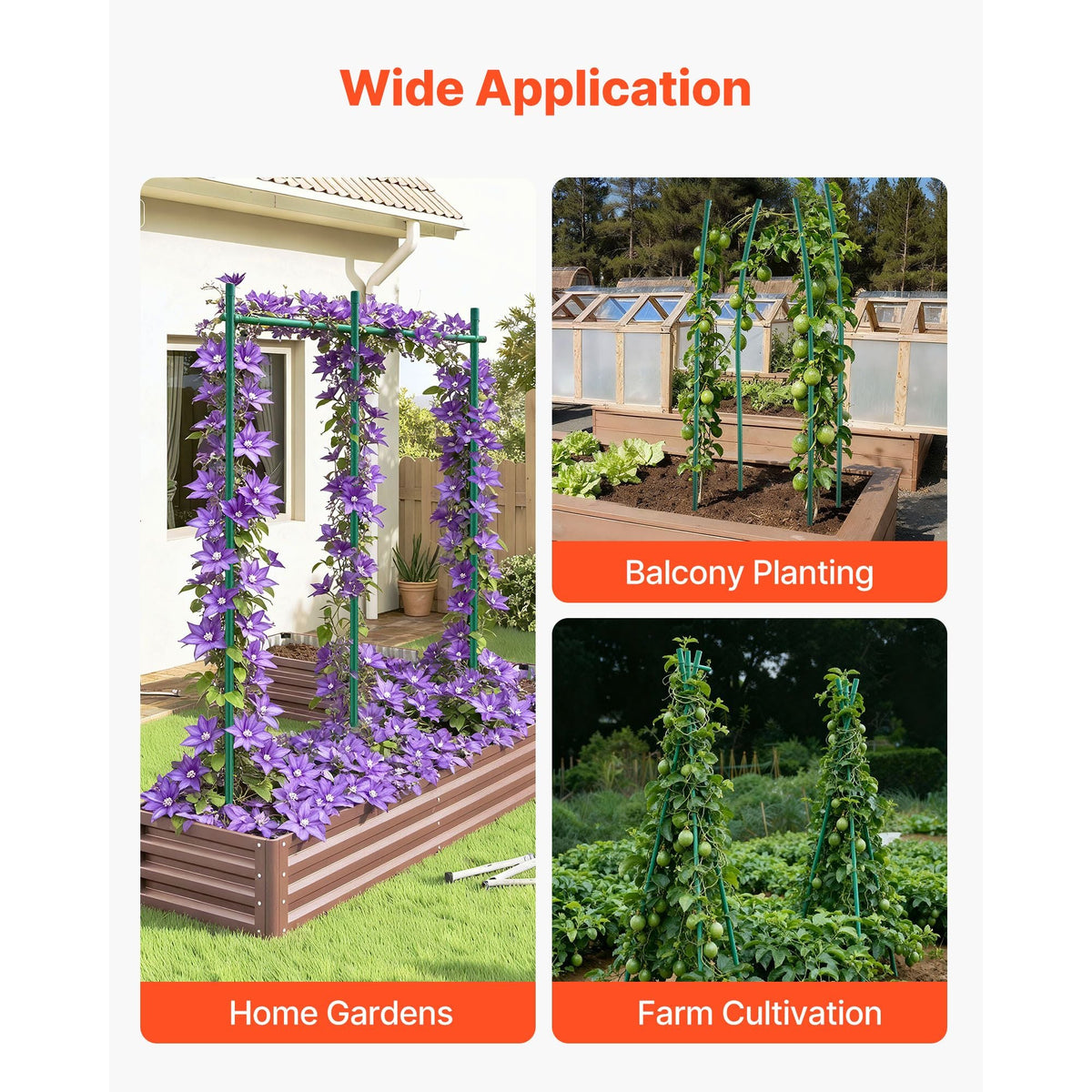 Garden Stakes, 25 Pack, 82.68 inch, Plastic Coated Metal Tomato Stakes, Garden Sticks for Plants Support, with Pointed End and Non-Slip Bumps for Growing Climbing Plants, Outdoor Vegetables