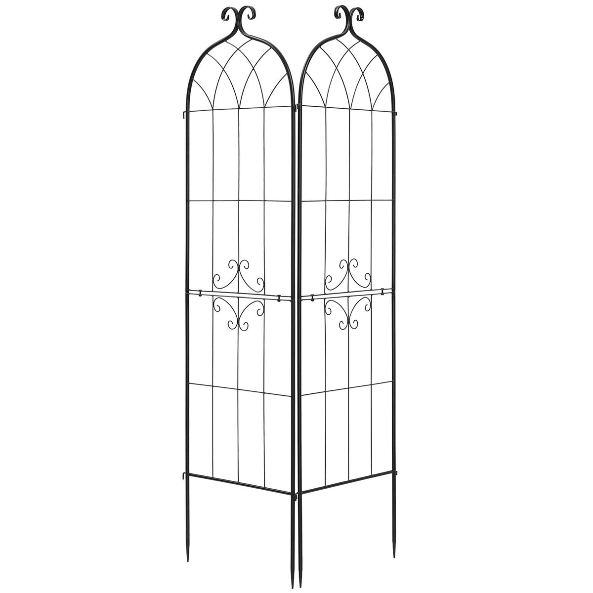 Garden Trellis, 71 x 20 inch Rose Trellis, 2 Packs Garden Flower Rose Trellises with Powder-Coated Finish & Convenient Locking Design, Plant Support Trellises for Flowers, Vegetables, Roses