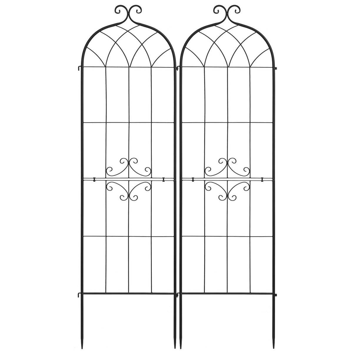 Garden Trellis, 71 x 20 inch Rose Trellis, 2 Packs Garden Flower Rose Trellises with Powder-Coated Finish & Convenient Locking Design, Plant Support Trellises for Flowers, Vegetables, Roses
