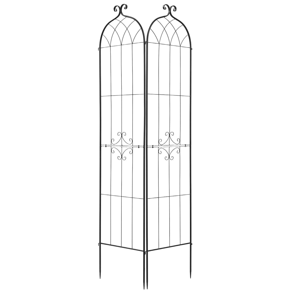 Garden Trellis, 87 x 20 inch Rose Trellis, 2 Packs Garden Flower Rose Trellises with Powder-Coated Finish & Convenient Locking Design, Plant Support Trellises for Flowers, Vegetables, Roses
