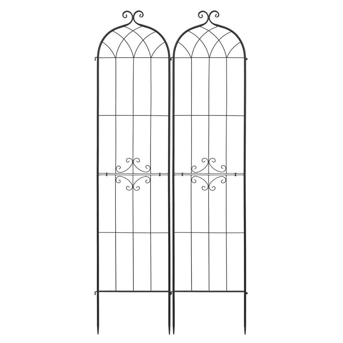 Garden Trellis, 87 x 20 inch Rose Trellis, 2 Packs Garden Flower Rose Trellises with Powder-Coated Finish & Convenient Locking Design, Plant Support Trellises for Flowers, Vegetables, Roses