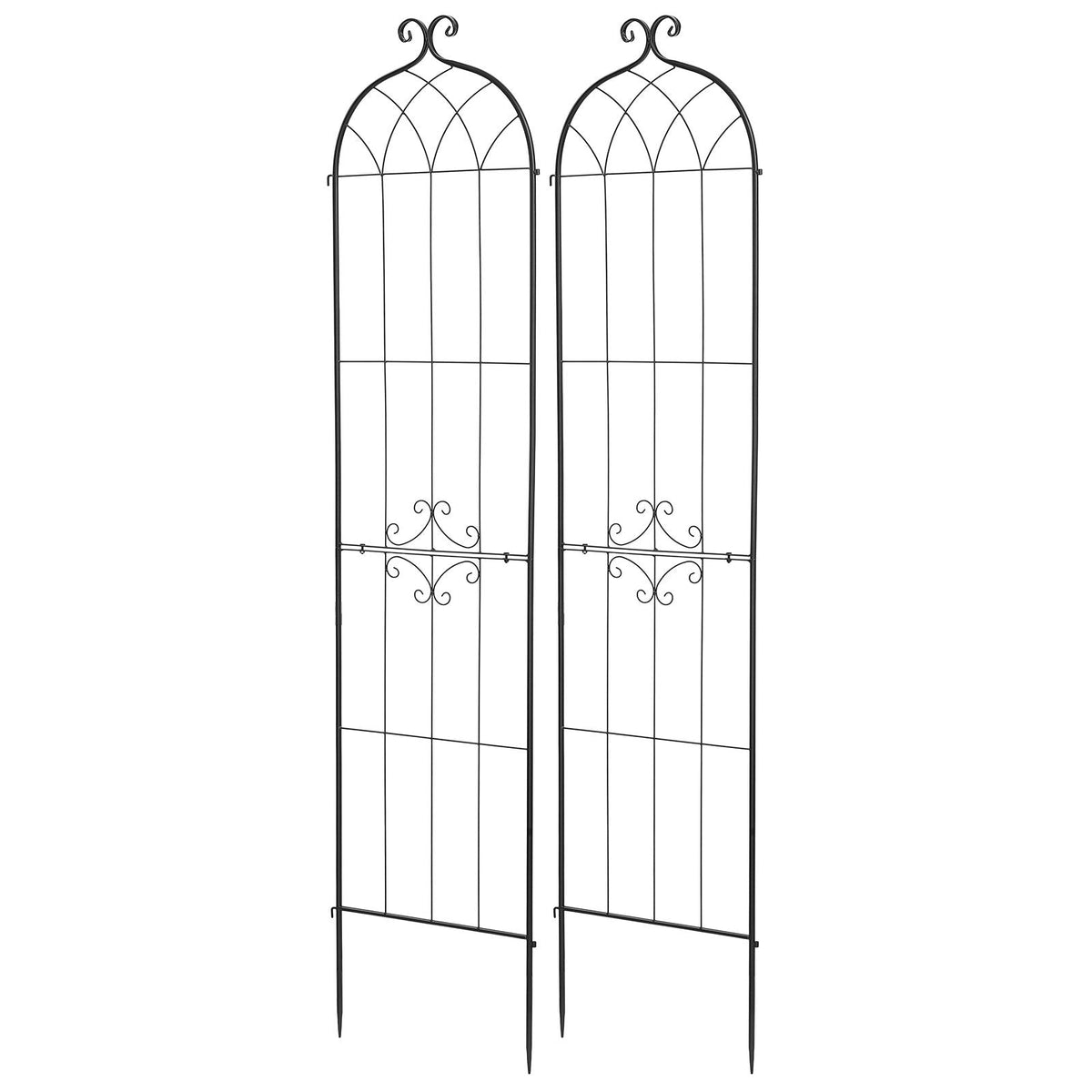 Garden Trellis, 87 x 20 inch Rose Trellis, 2 Packs Garden Flower Rose Trellises with Powder-Coated Finish & Convenient Locking Design, Plant Support Trellises for Flowers, Vegetables, Roses
