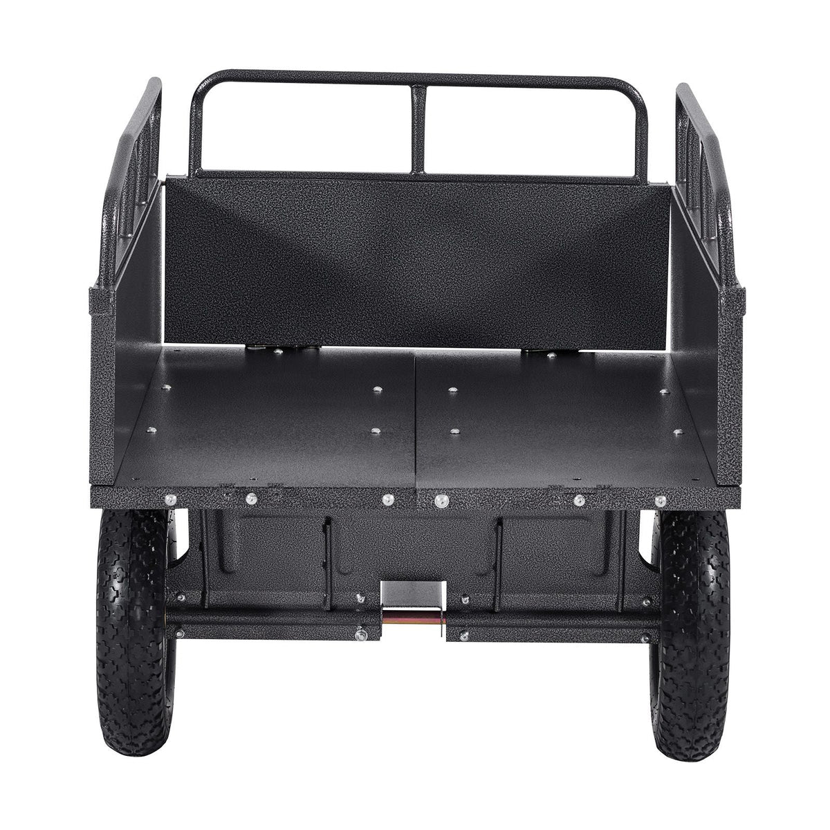 Garden Utility Trailer, 10 Cu. Ft & 500lbs Capacity, ATV UTV Hauling Trailer, Tow Behind Steel Dump Cart with 14" Tires, Hand Pull or Foot Pedal, Heavy Duty Yard Trailers for Lawn Mower Tractor