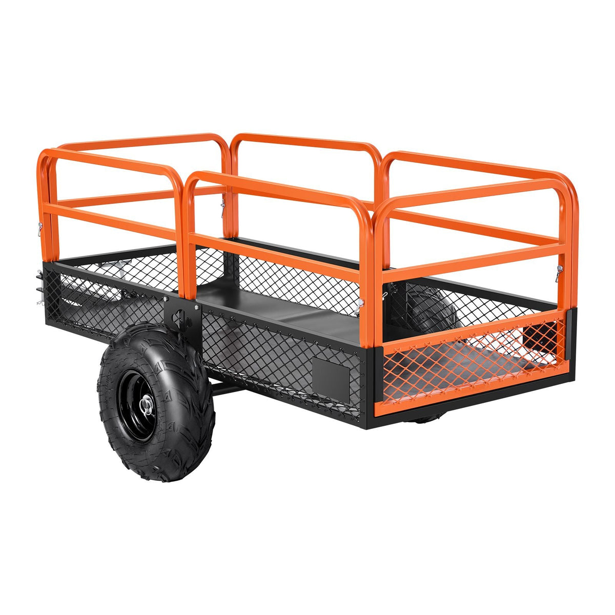 Garden Utility Trailer, 22 Cu. Ft. & 1600lbs, ATV UTV Trailer, Tow Behind Steel Dump Trailers, Removable Rear Panel, Heavy Duty Pull Behind Yard Trailers for Lawn Mower Tractor Garden Waste