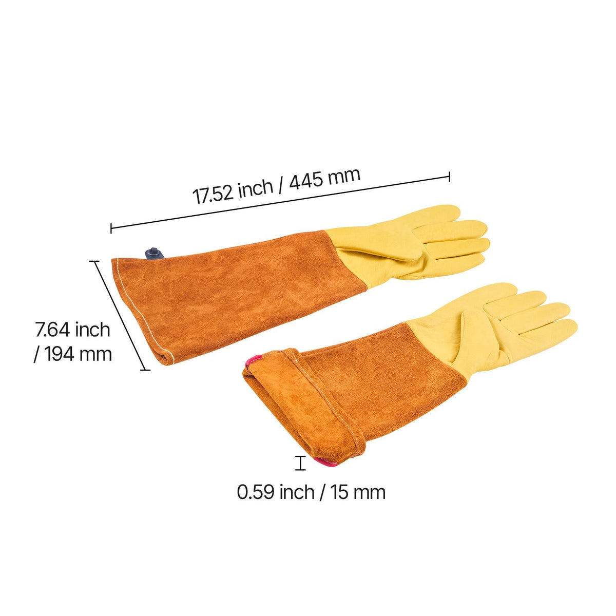 Gardening Gloves, Thorn Proof & Puncture Resistant Garden Gloves with Elastic Cuff, 17.5 in Long-Sleeve Glove Rose Pruning Glove for Men & Women Weeding Digging Planting, Size M