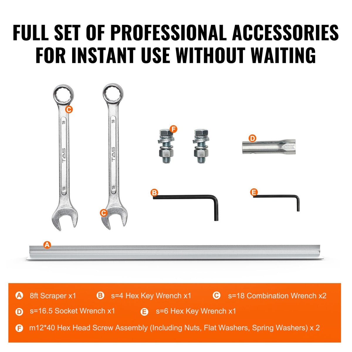 Gas Concrete Power Screed, 8ft Aluminum Board Straight Edge Bar Set, 4 Stroke Cement Finishing Vibrating Motor with Height Adjustable Handles, High Efficient Concrete Tools 6500RPM