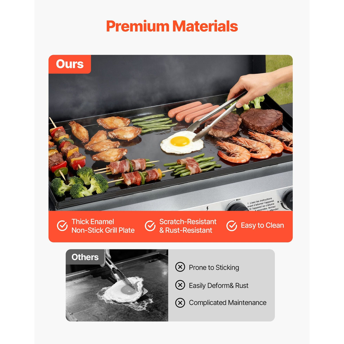 Gas Griddle, 4-Burner Flat Top Grill, 29 inch Grill Plate Propane Griddle with Wheels, Lid, 28000 BTU Outdoor Flat Top Grills for Pan-Frying, Grilling, Stir-Frying, & BBQ, Pulse Ignition