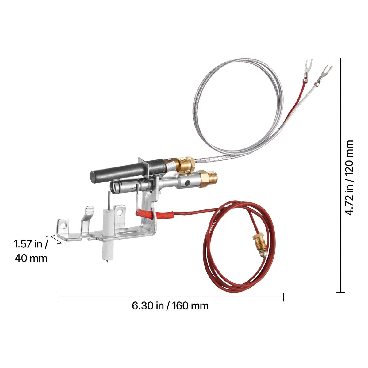 Gas Pilot Assembly, OE 14D0477, LPG8404, SRV14D0477 Fireplace Gas Pilot Assembly Kit, LPG Ignition Replacement, Compatible with Lexington Forge, Majestic, Martin, Monessen Models