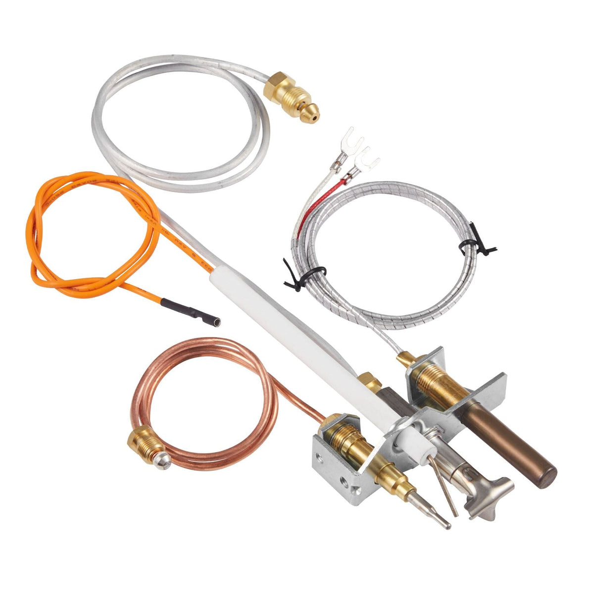 Gas Pilot Assembly, OE 4021-732, 25660 Fireplace Gas Pilot Assembly, Natural Gas Ignition Replacement with Pilot Tube, Thermocouple, Thermopile, Wires, Compatible with Heatilator Models