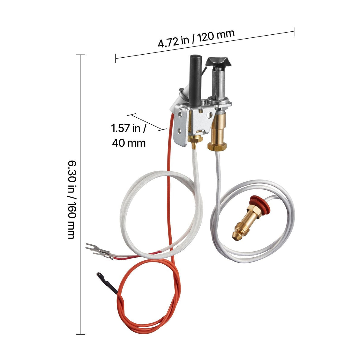 Gas Pilot Assembly, OE 446-512A, HSRV 446-512A, SRV 446-512A Fireplace Gas Pilot Assembly Kit, Natural Gas Ignition Replacement, Compatible with Heat & Glo, Heatilator, Lennox, Regency Models