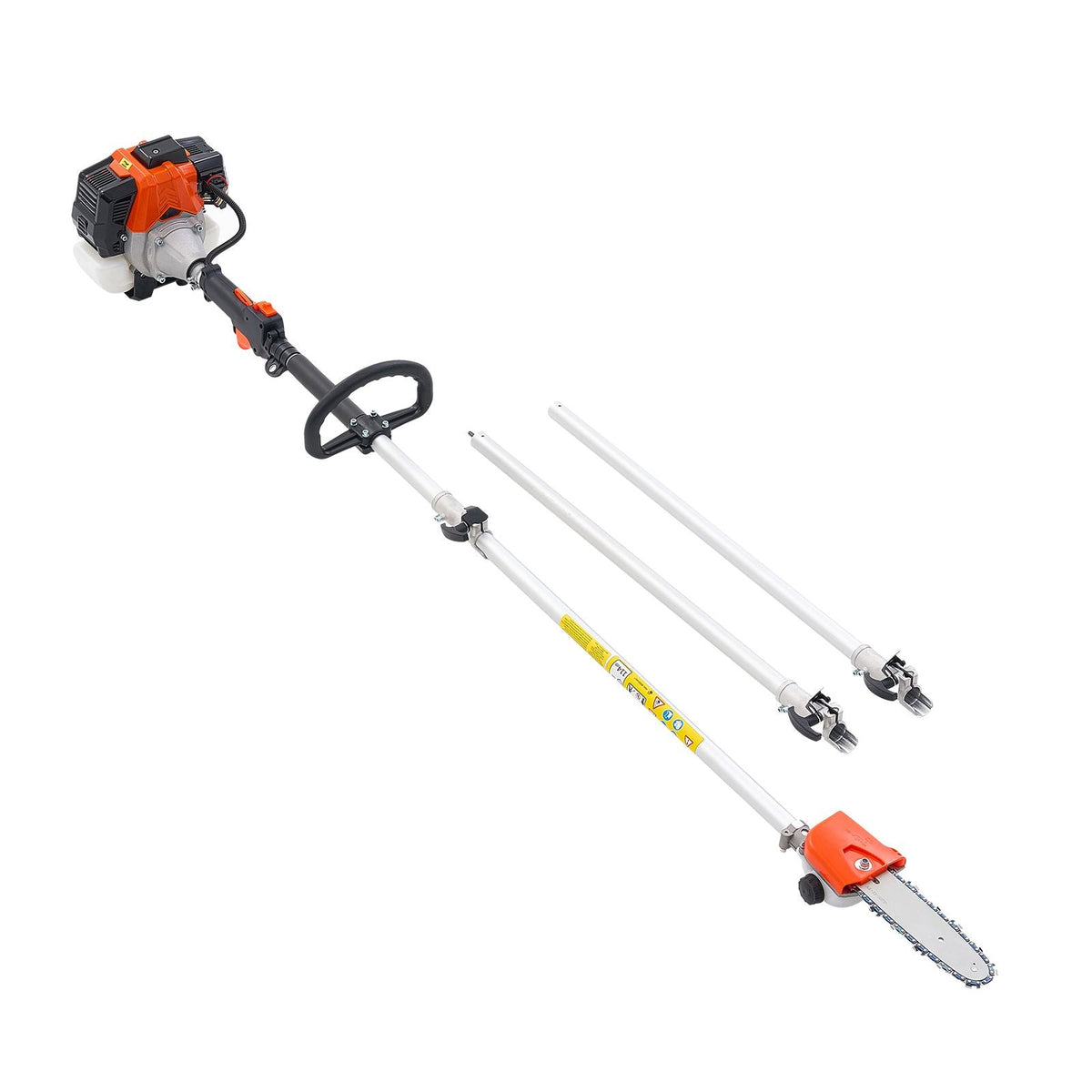 Gas Pole Saw, 33CC 2 Stroke Gas Powered Pole Saws with 8 in Cutting Bar, Cordless Tree Trimmer with 30 fl.oz Fuel Tank, 6.7 to 11.6 ft Extendable, Powerful Chainsaw for Tree Trimming Pruning