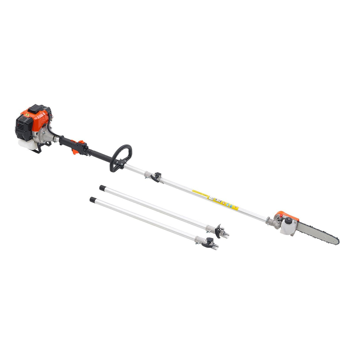 Gas Pole Saw, 43CC 2 Stroke Gas Powered Pole Saws with 10 in Cutting Bar, Cordless Tree Trimmer with Rotatable Head, 6.9 to 11.8 ft Extendable, Powerful Chainsaw for Tree Trimming Pruning
