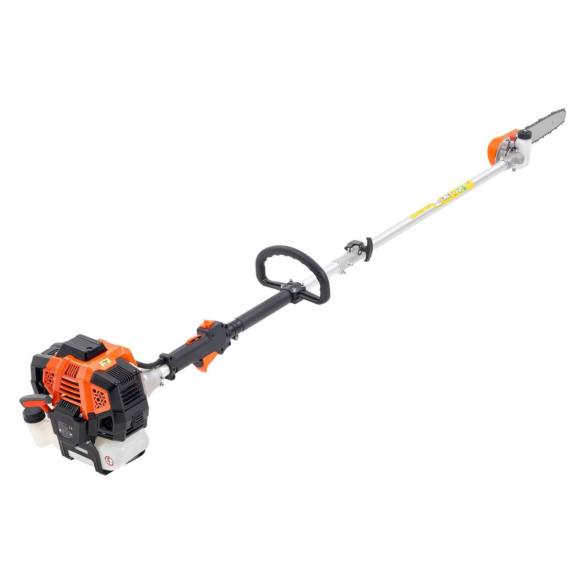 Gas Pole Saw, 43CC 2 Stroke Gas Powered Pole Saws with 12 in Cutting Bar, Cordless Tree Trimmer with Rotatable Head, 7.1 to 12 ft Extendable, Powerful Chainsaw for Tree Trimming Pruning