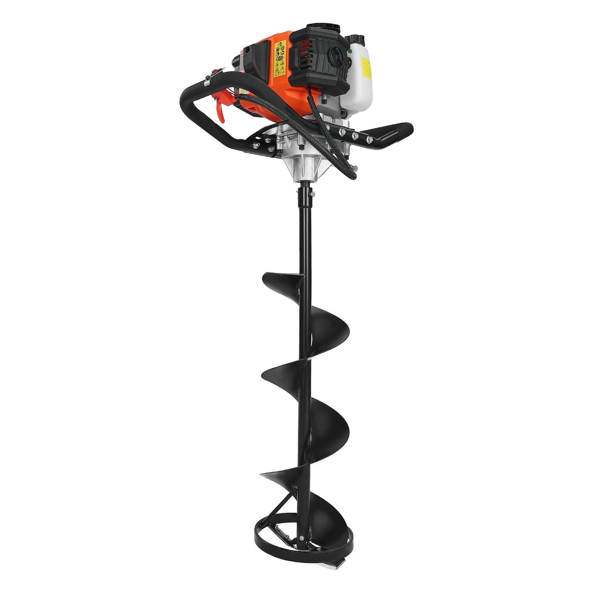 Gas Powered Ice Auger, 52CC 2-Stroke Ice Fishing Augers with 8" Steel Drill Bit, Cold-Resistant & Portable Post Hole Digger, Precise and Fast Drilling Powerhead for Winter Fishing Rescue
