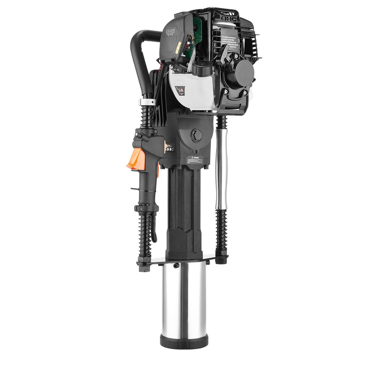 Gas Powered T Post Driver, 37.7cc 4-Stroke Engine Efficient Post Pounder with 3 Piling Sleeves, Vibration-Reducing Handle, Heavy Duty Fence Pile Driver for Farm, Orchard, Road Work, Landscaping