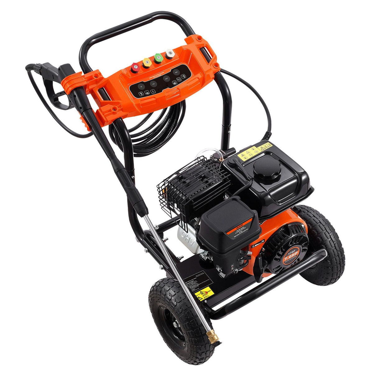 Gas Pressure Washer, 3500 PSI 2.6 GPM, Gas Powered Pressure Washer with Aluminum Pump, Spray Gun and Extension Wand, 5 Nozzle Set, for Fences, Homes, Driveways, Patios, Furniture, Horizontal