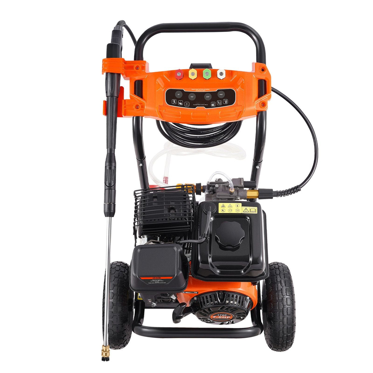 Gas Pressure Washer, 3500 PSI 2.6 GPM, Gas Powered Pressure Washer with Aluminum Pump, Spray Gun and Extension Wand, 5 Nozzle Set, for Fences, Homes, Driveways, Patios, Furniture, Horizontal