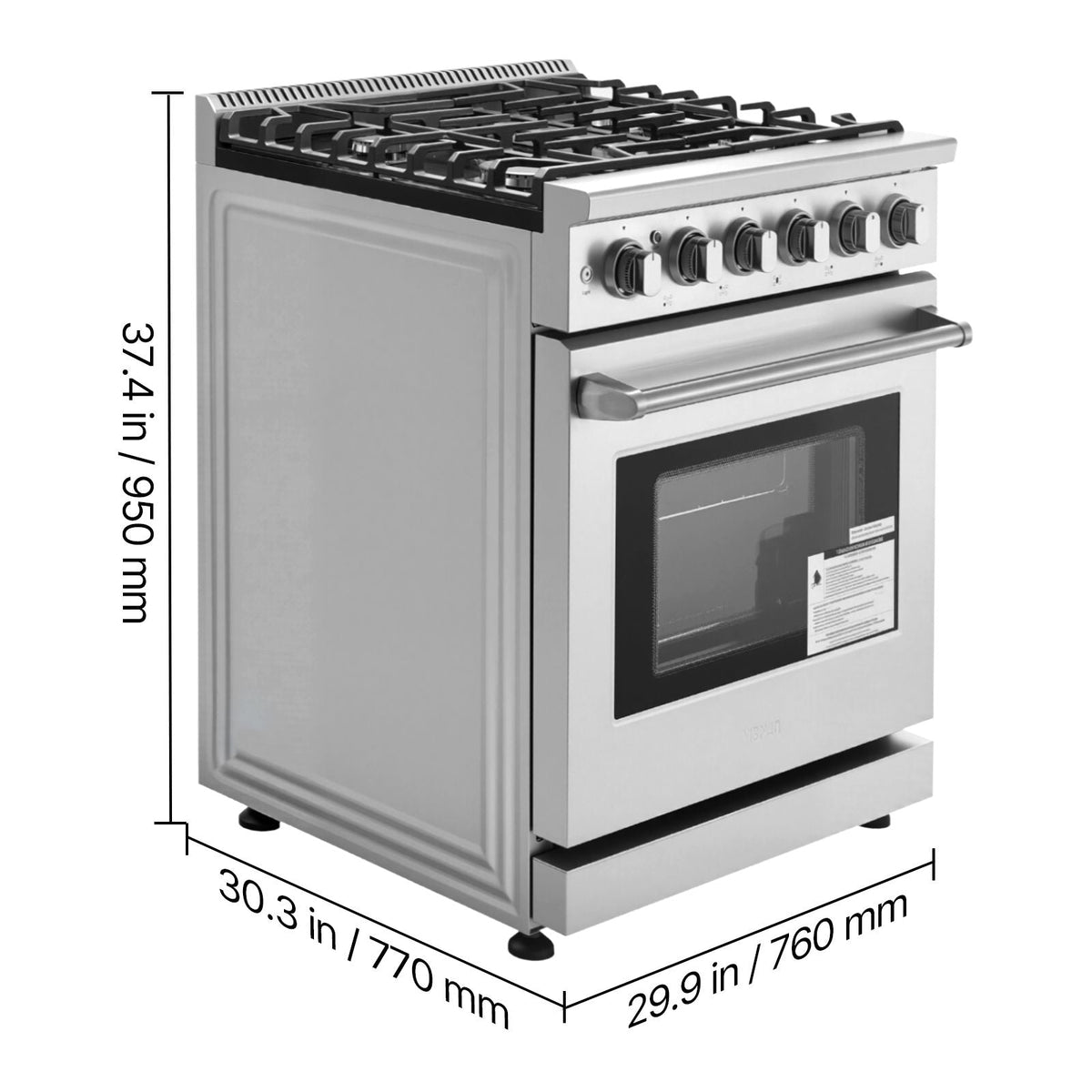 Gas Range Oven, 30 Inches Width, Freestanding Stainless Steel Stove and Oven with 5 Sealed Cooktop Burners, Easy Reach Racks, Storage Drawer, 4.8 Cu. Ft. Capacity, for Apartment, Home, Kitchen