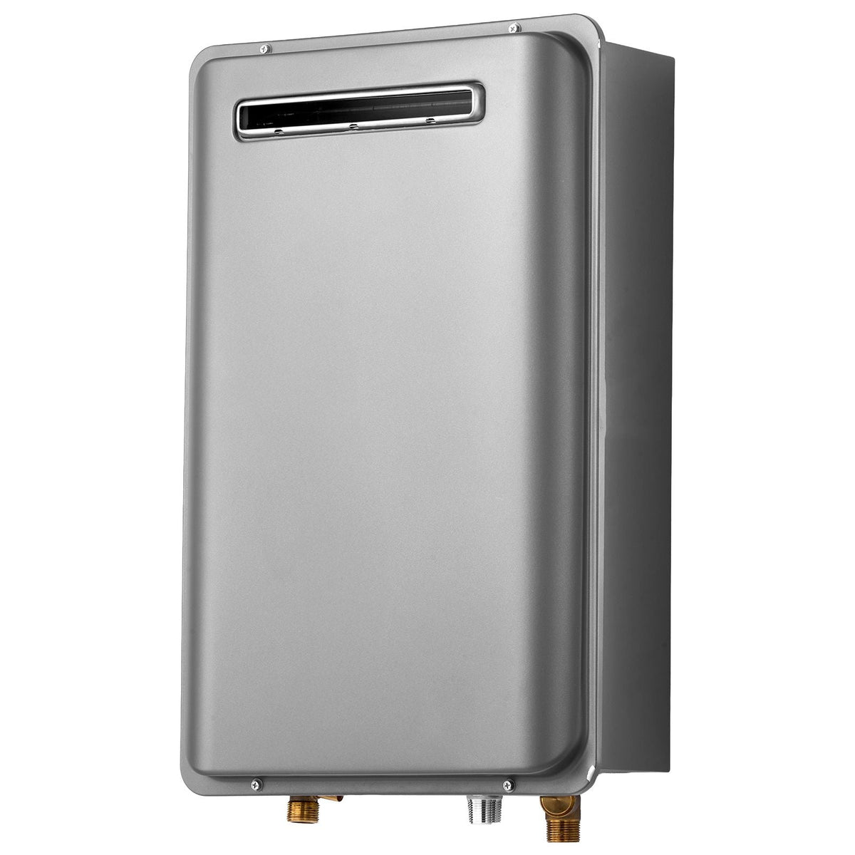 Gas Tankless Water Heater, 5.3Gal Outdoor 120000 BTU Instant Hot Water Heater, Smart Temperature Control & 3/4 inch NPT Interface& Multiple Security Protections for Whole House, Silver Gray