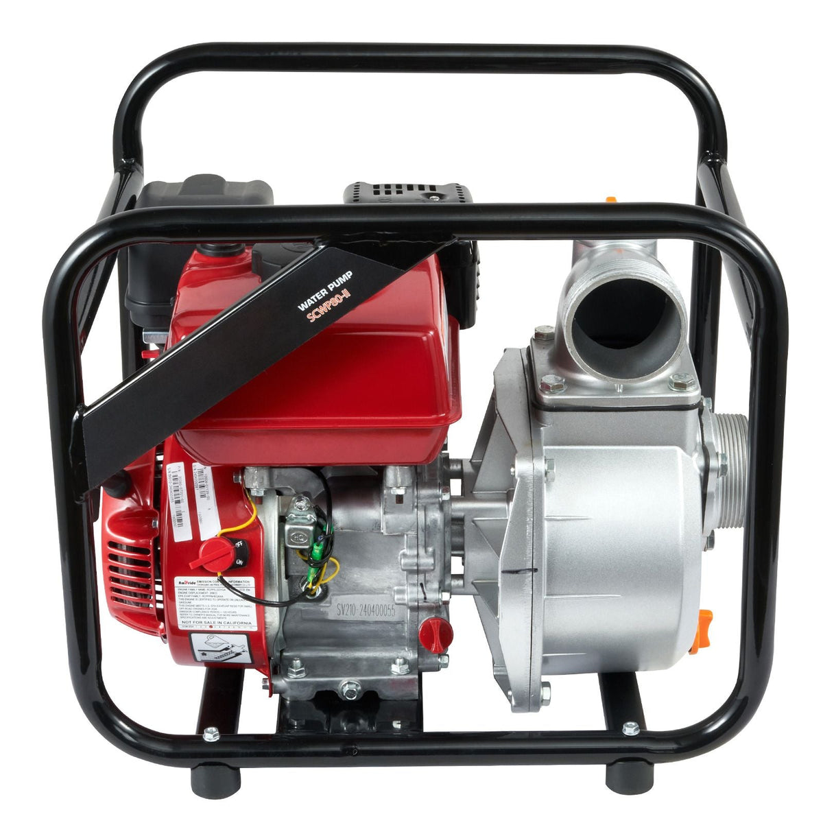 Gasoline Powered Trash Pump, 3 in/80 mm, 7HP 242GPM 4-Stroke Gasoline Engine Water Transfer Pump with 25 ft/7.62 m Outlet Hose Max 98 ft Lift 26ft Suction, Cast Iron Impeller for Irrigation Pool