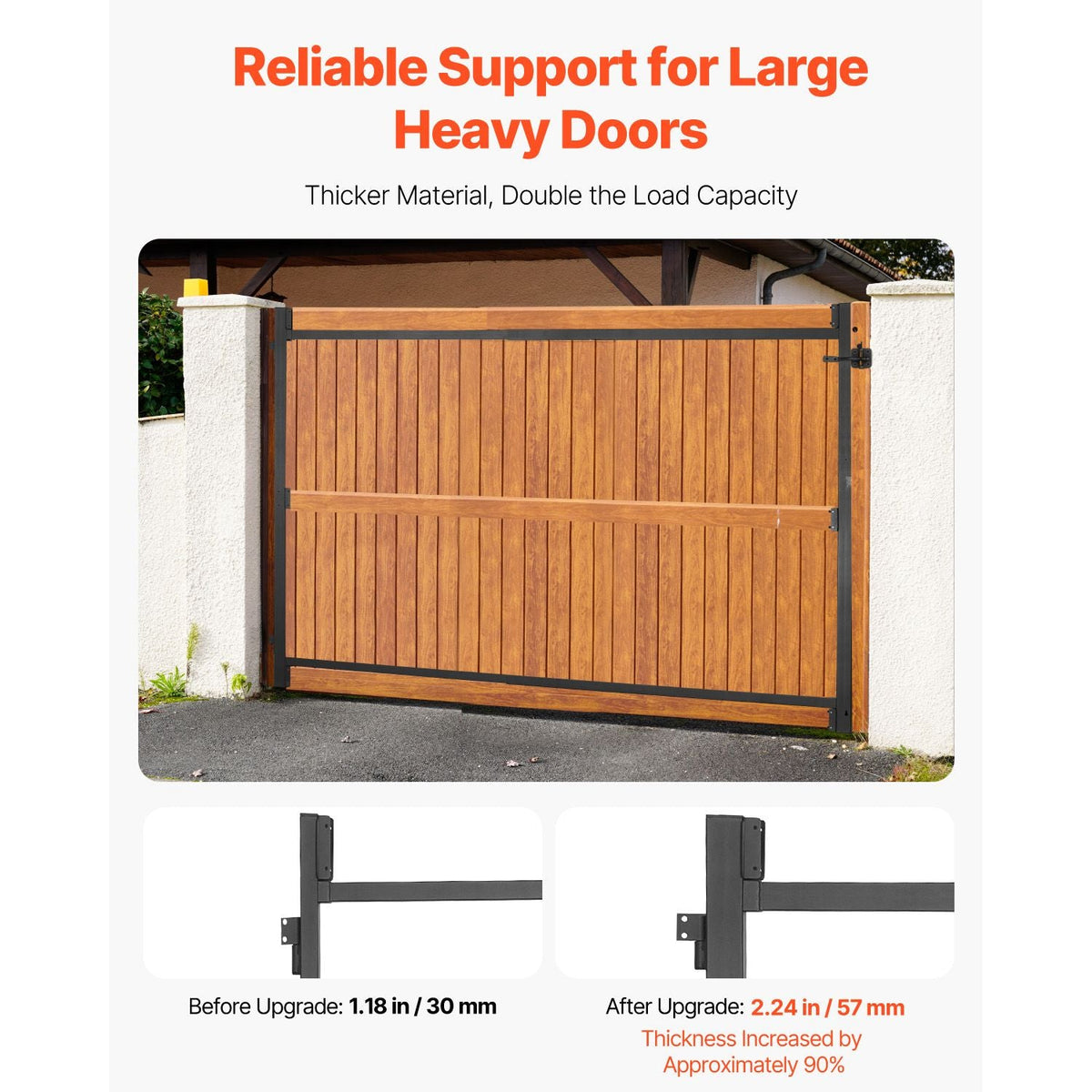 Gate Building Kit, Fits 36 to 60 in Wide Openings, Up from 6 to 7 ft High Fence, Adjustable Gate Building Kit, Anti Sag Full Gate Frame Kit with Latch Lock and Screws, for Wooden Fence, Iron