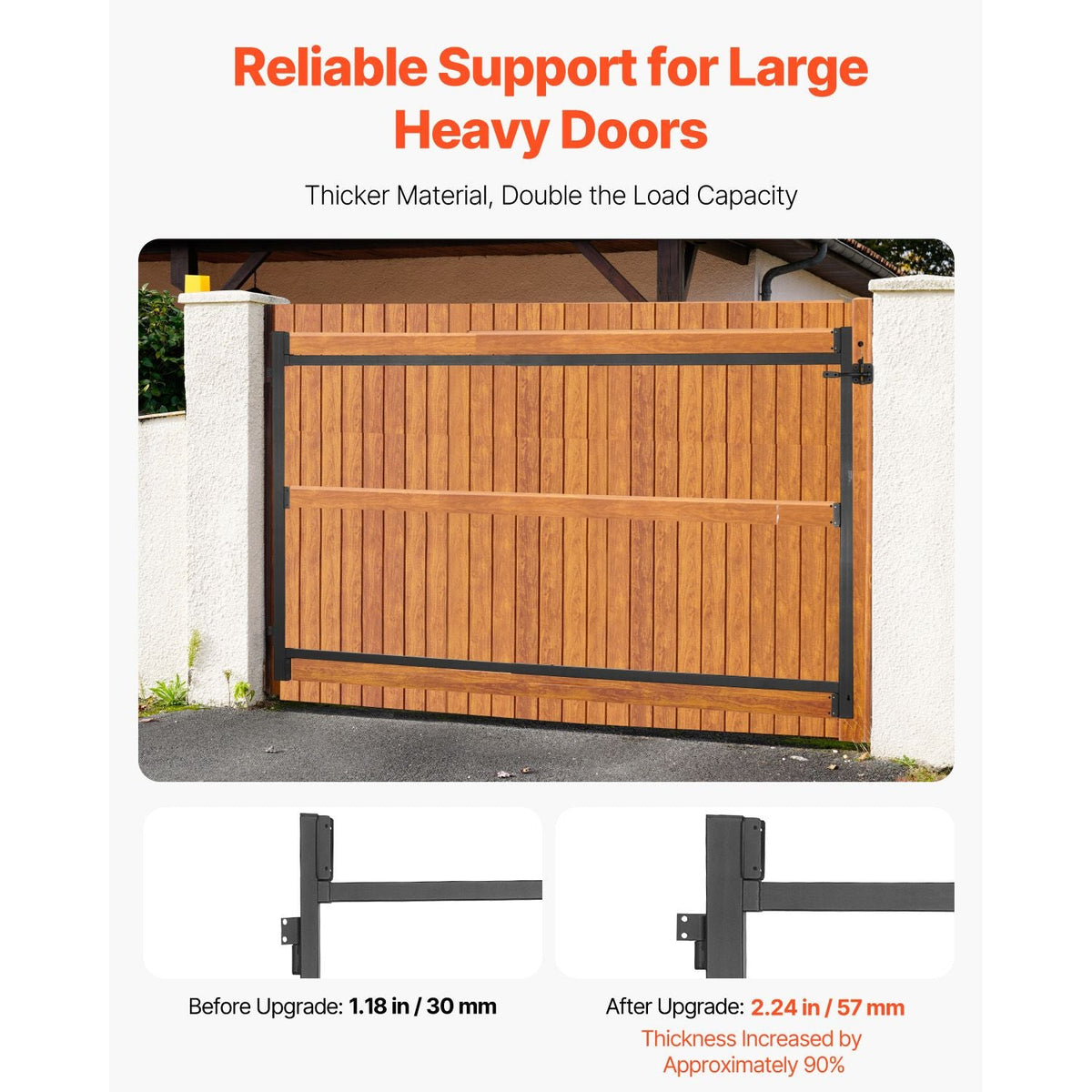 Gate Building Kit, Fits 40 to 72 in Wide Openings, Up from 4 to 5 ft High Fence, Adjustable Gate Building Kit, Anti Sag Full Gate Frame Kit with Latch Lock and Screws, for Wooden Fence, Iron