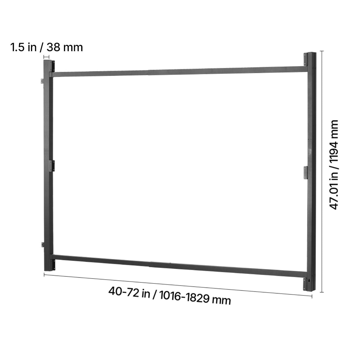 Gate Building Kit, Fits 40 to 72 in Wide Openings, Up from 4 to 5 ft High Fence, Adjustable Gate Building Kit, Anti Sag Full Gate Frame Kit with Latch Lock and Screws, for Wooden Fence, Iron