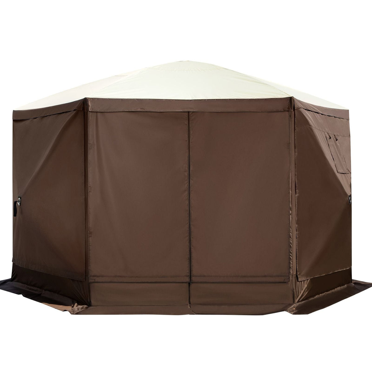 Gazebo Screen Tent, 12 x 12 ft, 6 Sided Pop-up Camping Canopy Shelter Tent with Mesh Windows, Portable Carry Bag, Ground Stakes, Large Shade Tents for Outdoor Camping, Lawn and Backyard
