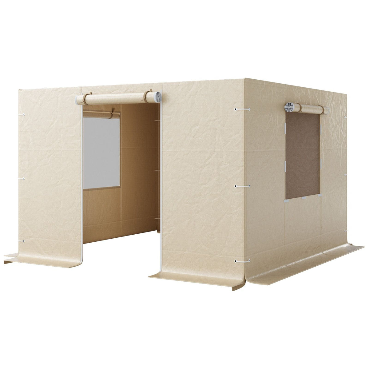 Gazebo Sidewall Fits 10 x 10 ft Gazebos, 4-Panel Winter Cover Side Walls for Hardtop Gazebo, High-Density PE Material, All Weather Outdoor Cover with Mesh Windows, Gazebos not Included