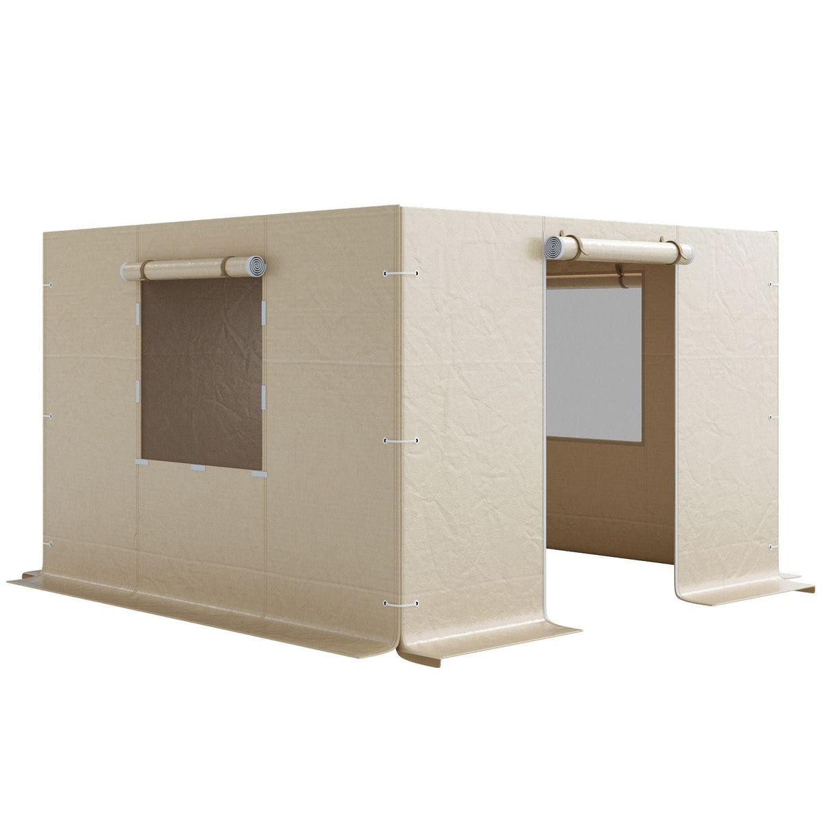 Gazebo Sidewall Fits 10 x 10 ft Gazebos, 4-Panel Winter Cover Side Walls for Hardtop Gazebo, High-Density PE Material, All Weather Outdoor Cover with Mesh Windows, Gazebos not Included