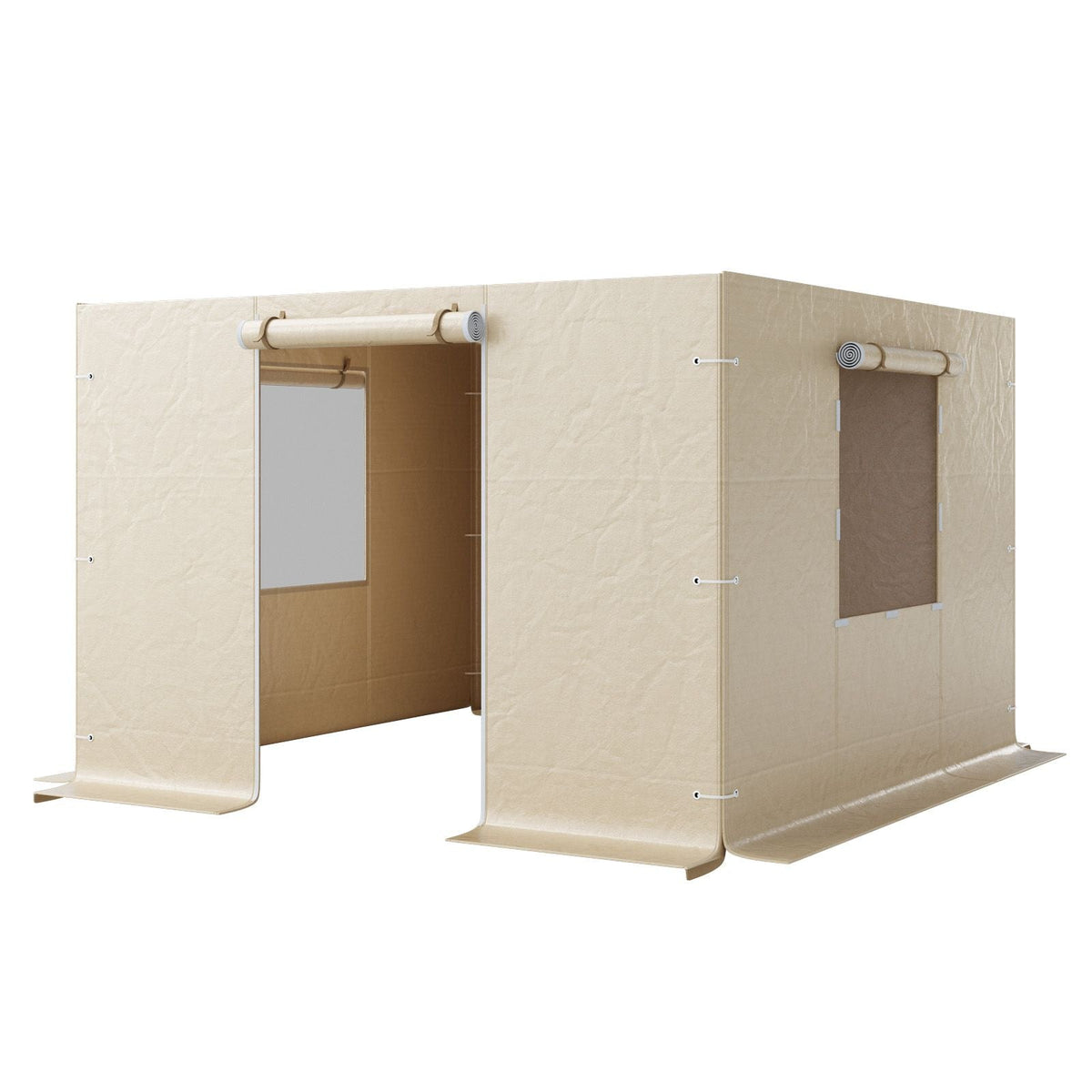 Gazebo Sidewall Fits 10 x 10 ft Gazebos, 4-Panel Winter Cover Side Walls for Hardtop Gazebo, High-Density PE Material, All Weather Outdoor Cover with Mesh Windows, Gazebos not Included